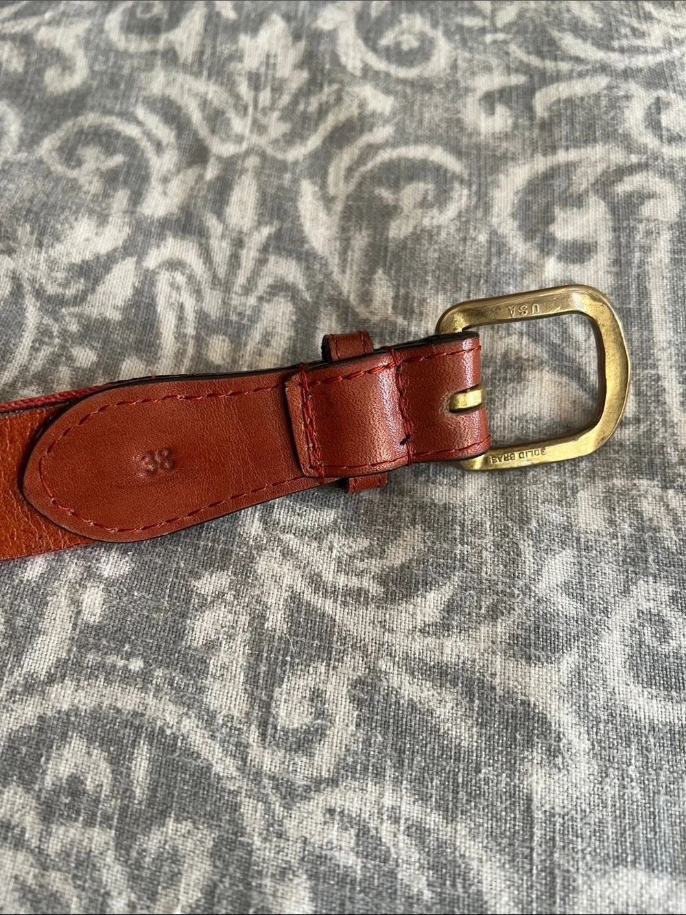 Smathers & Branson Mens Golf Needlepoint Belt Leather Size 38 Duck Dog Hunting